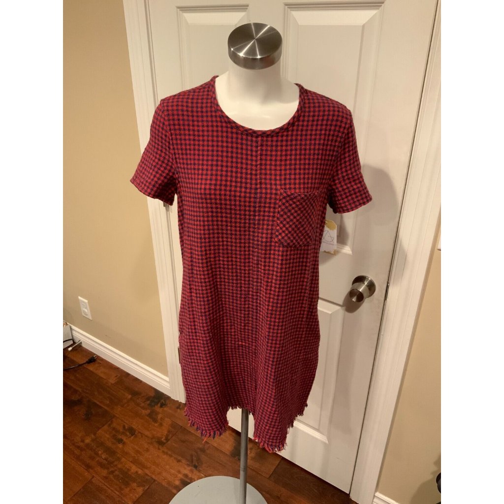 Current/Elliott Red & Blue Plaid Shift Dress, Size 2 (Medium)